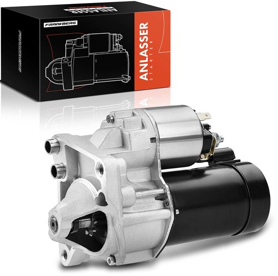 Frankberg ANLASSER STARTER startermotor voor Renault 11, zilverkleurig met zwarte motor.