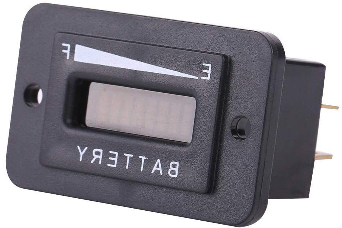 Batterij Indicator - Accu Meter - Batterij Status Monitoren - LED Staafdiagram Weergave - 12V 24V 36V 48V - Zwart