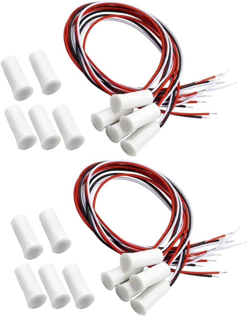 Magnetische Deurschakelaar - Reed Schakelaar Contactsensor - Huisbeveiliging Alarmering - Verzonken Montage - 15-25 mm - Wit