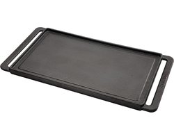 Cuisinart CCP-2000 omkeerbare gietijzeren grill en bakplaat kookgereiplaat, geribbelde grill en gladde platte bakplaat, zwart
