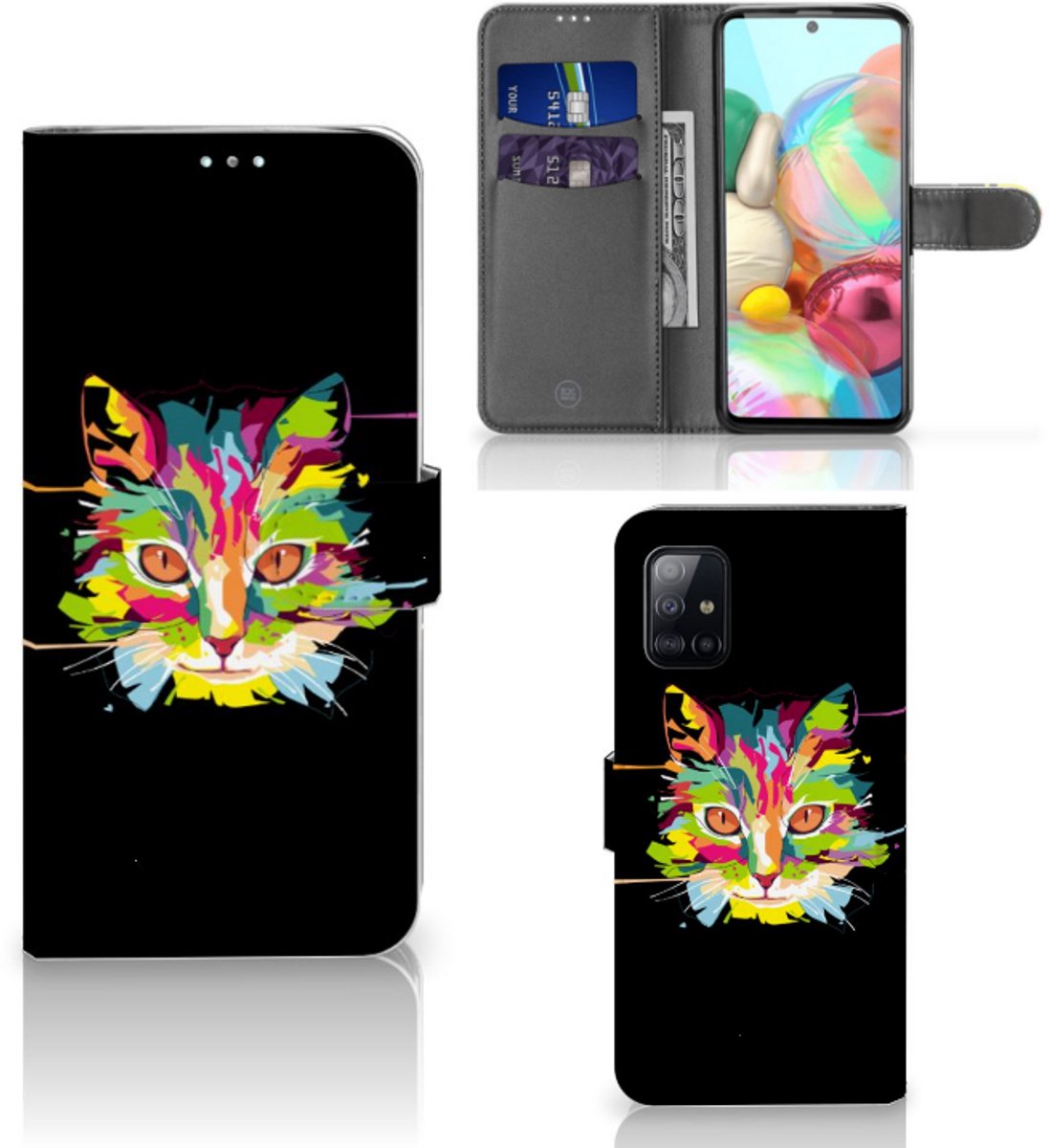 Samsung Galaxy A71 Leuk Hoesje Cat Color