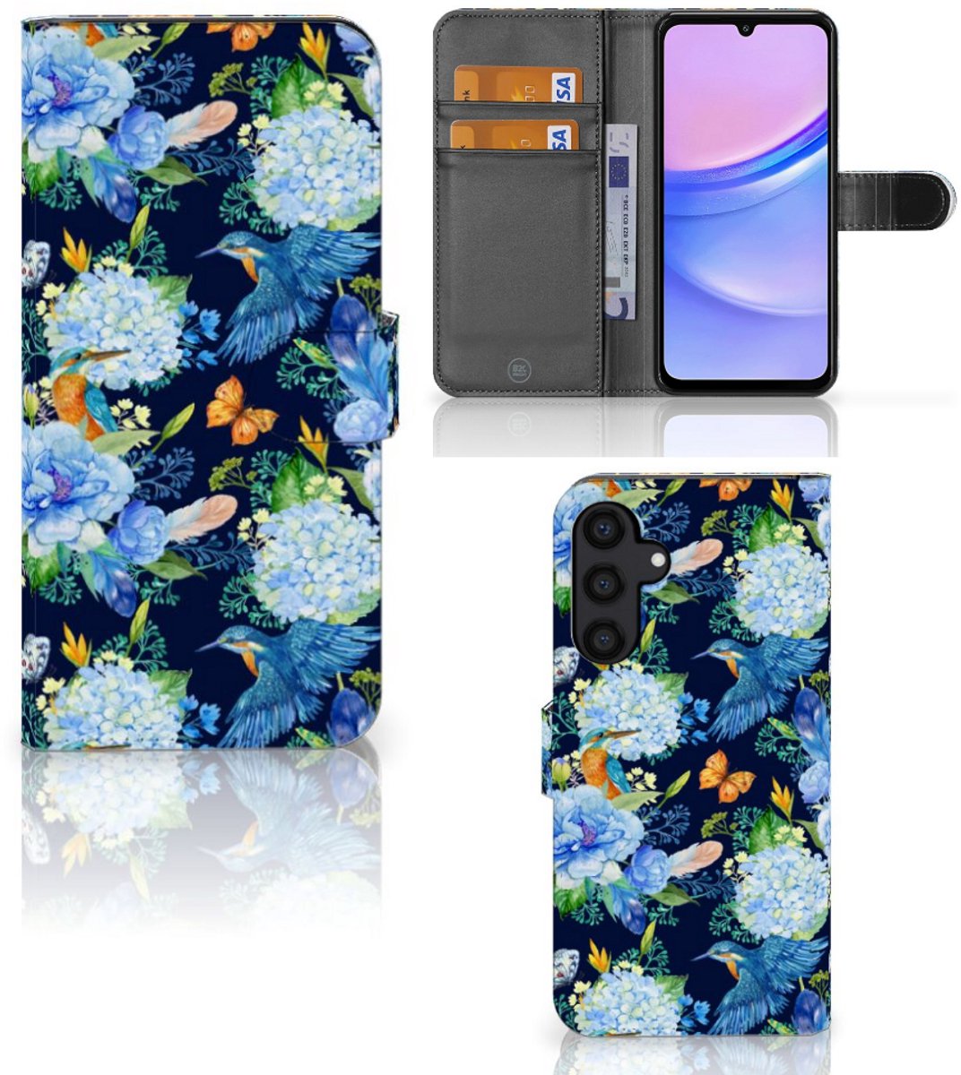 Telefoonhoesje met Pasjes voor Samsung Galaxy A15 IJsvogel