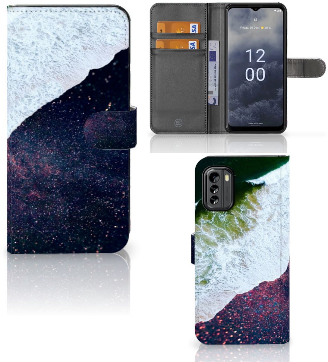 Nokia G60 Book Case Sea in Space