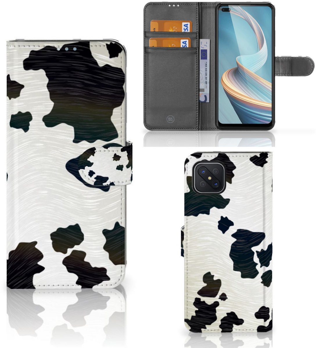 OPPO Reno4 Z Telefoonhoesje met Pasjes Koeienvlekken