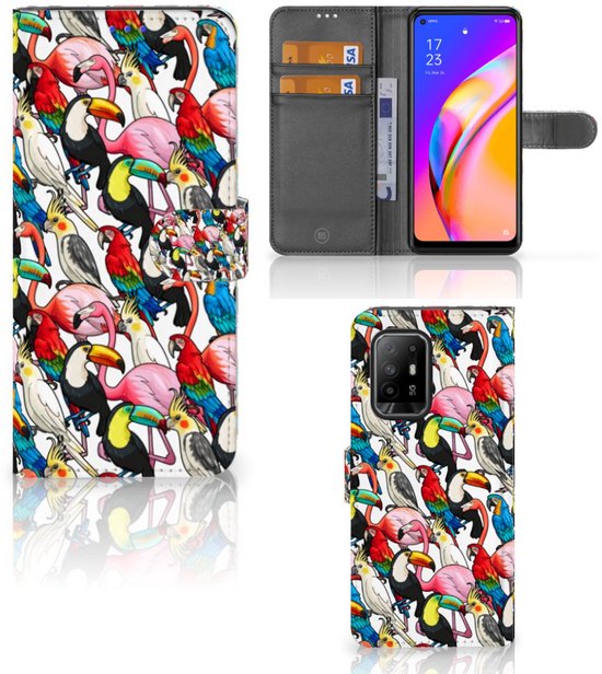 Étui portefeuille OPPO Reno5 Z | A94 5G Coque de téléphone Oiseaux