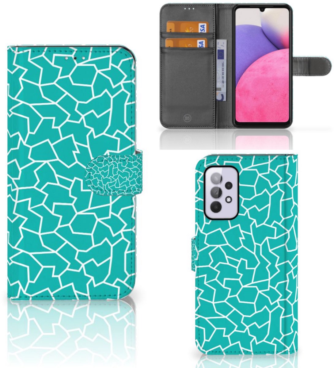 Book Case voor Samsung Galaxy A33 5G Hoesje Cracks Blue