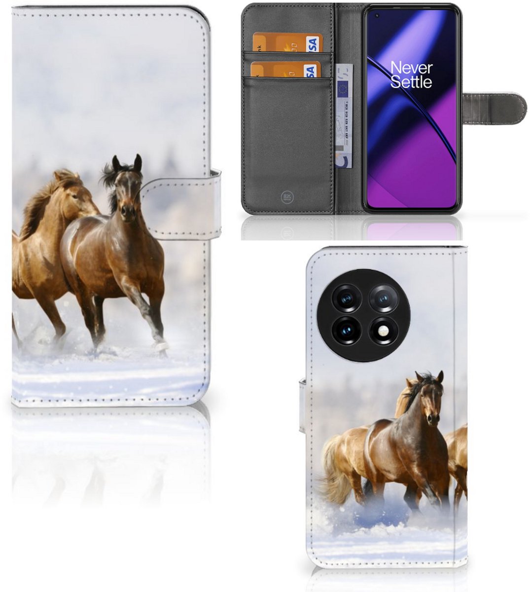 OnePlus 11 Telefoonhoesje met Pasjes Paarden