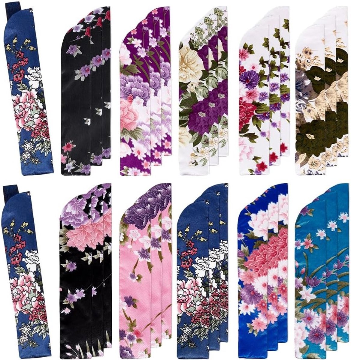 30 Stuks Vouwbare Handfans in 10 Kleuren met Beschermhoezen - Stofdichte Tas voor Vouwfans en Accessoires