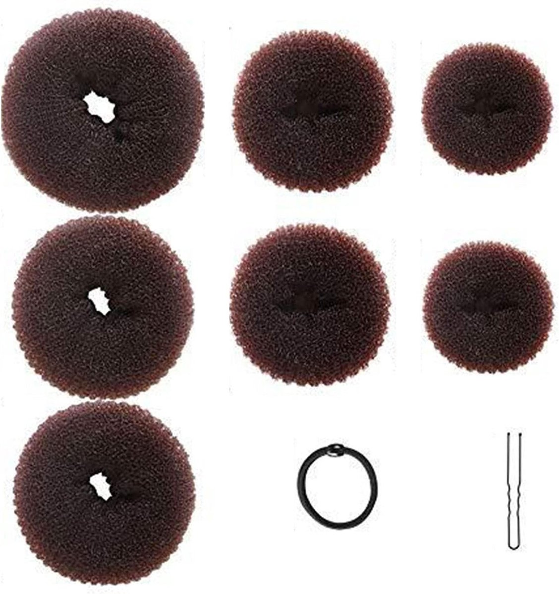 Donut Haarbroodjesmaker - feestjes bruiloften yoga - 7 stuks 10 haarspelden 5 haarbanden