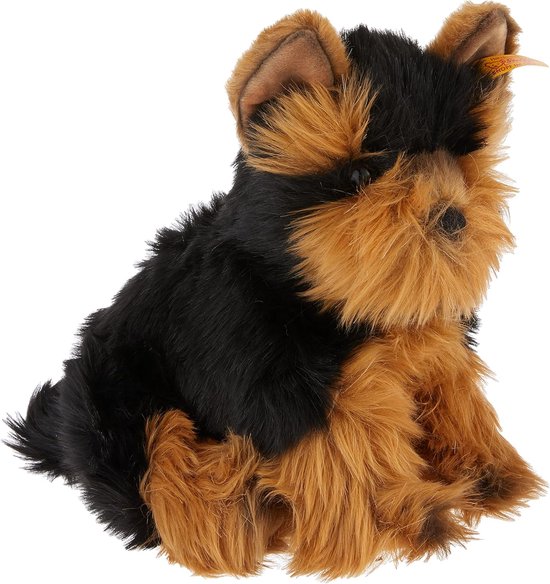 Steiff 076923 - Origineel pluche dier hond Hercules Yorkshire Terrier, knuffeldier ca. 24 cm, pluche knop in het oor", knuffelvriend voor baby's vanaf de geboorte, bruin/zwart van Steiff — afbeelding 2