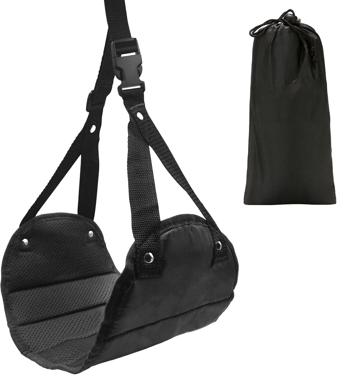 Cosensi - Airplane Footrest Hammock - Reiskussen - Comfortabel & Verstelbaar - Zwart - Reisaccessoire - Ideaal voor lange vluchten