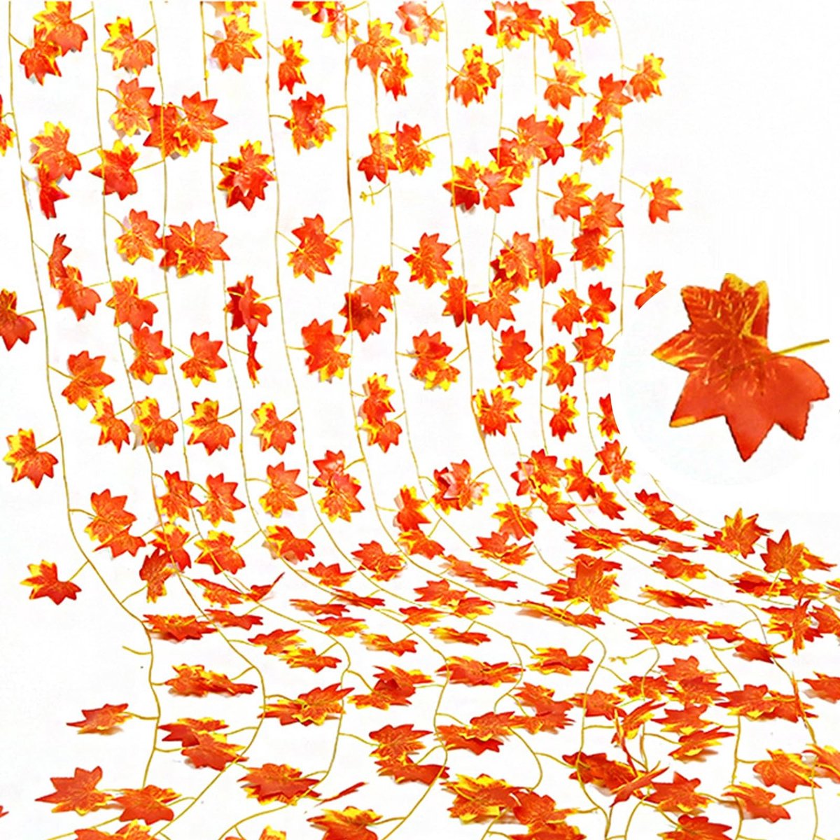 Cosensi - Kunstmatige Herfstguirlande - 12 Pack - 210 cm - Rood - Decoratie voor Feestdagen - Ideaal voor Thuis en Evenementen