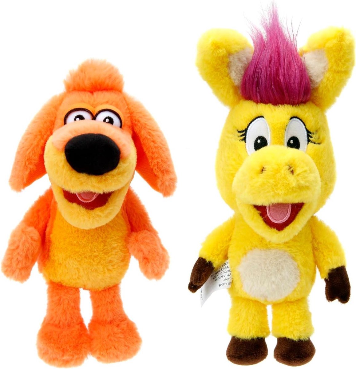 Jada Toys Donkey Hodie 8" Sound Pluche Twin Pack - Hodie & Bob Dog - Knijp voor zinnen uit de kleuterschool Show - Leeftijd 3+