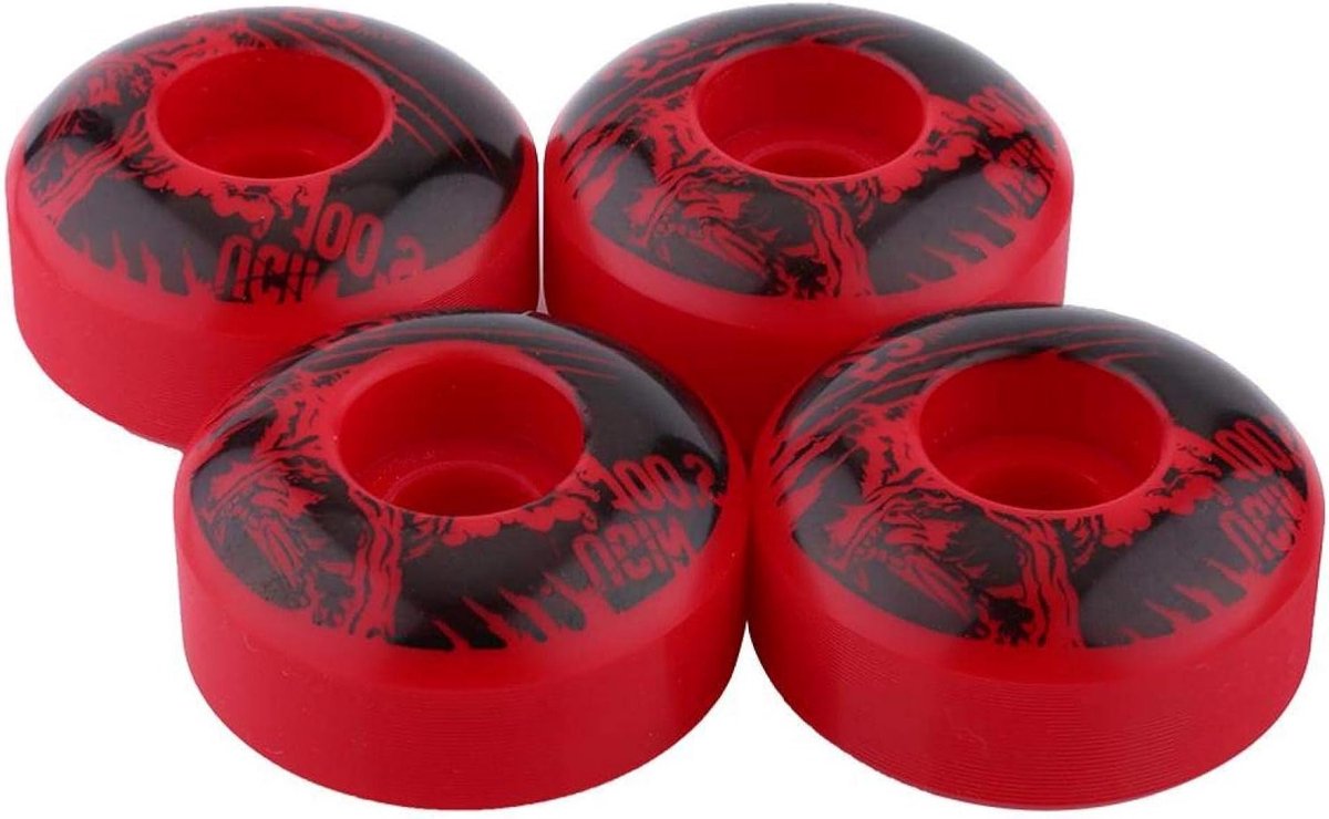 Dailygoody - Rode Skateboardwielen - PU Cruiser Wielen - Duurzaam en Veerkrachtig - 52x30mm - Perfect voor Longboarden - Geschikt voor Outdoor Activit...