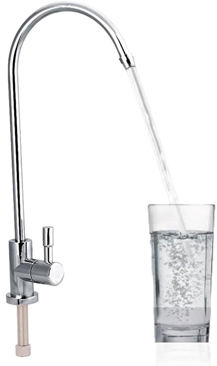 Hoogwaardige Waterfilterdop voor Keukenkranen - 1/4'' Zinklegering, Omgekeerde Osmose, Perfect voor Drinkwater en Koken