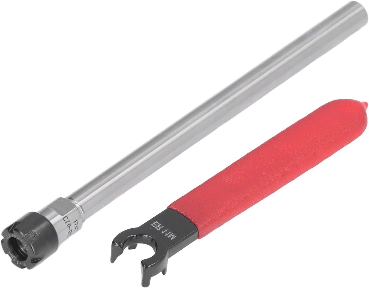 Collet Holder voor CNC Frezen en Draaien, ER11 100mm Verlengstaaf met Sleutel en 1-7mm Klembereik