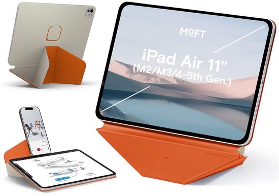 Étui MOFT Adapté pour iPad Air 11 (24/25/26) / Air 10.9 (2022/2020) / Pro 11 (2022/21/20/18) - Dynamic Folio Book Case - Étui de Protection Magnétique avec Support - 20+ Angles de Visualisation - Sleep/Wake - Beige
