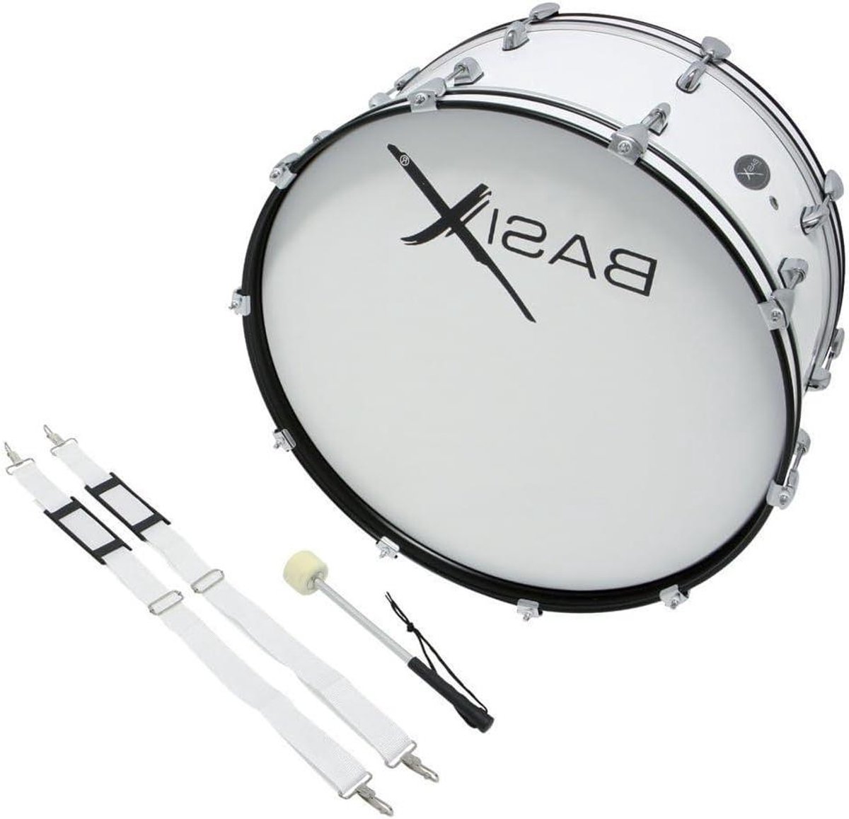 Marsbassdrum - Trommel Percussie - Muziek Maken - 6-laags Houten Ketel - 24x10 inch - Wit