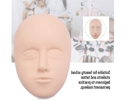 Praktisch Trainingshoofd voor Make-up en Wimperextensions, Silikonenhuid voor Permanente Wenkbrauw- en Lippenmake-up Oefening