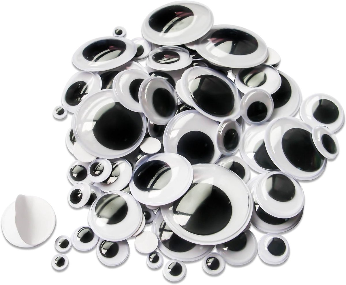 100 Stuks Zelfklevende Wobbly Ogen in Rond Design voor Creatieve DIY Projecten en Scrapbooking Accessoires, 6 tot 35mm
