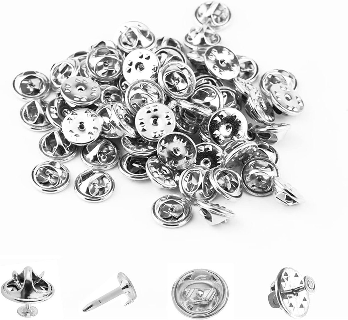 Pin Backs en Butterfly Clutch Set van 50 Stuks voor Kleding, Accessoires en Handwerk, Ideaal voor Pins en Broches