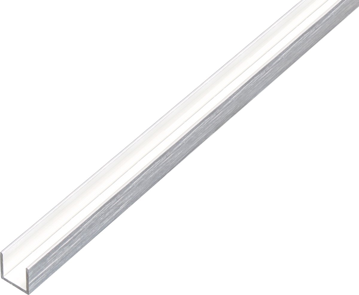U-Profiel Aluminium RVS Look Licht 1000 x 10 x 15 mm voor Afwerking