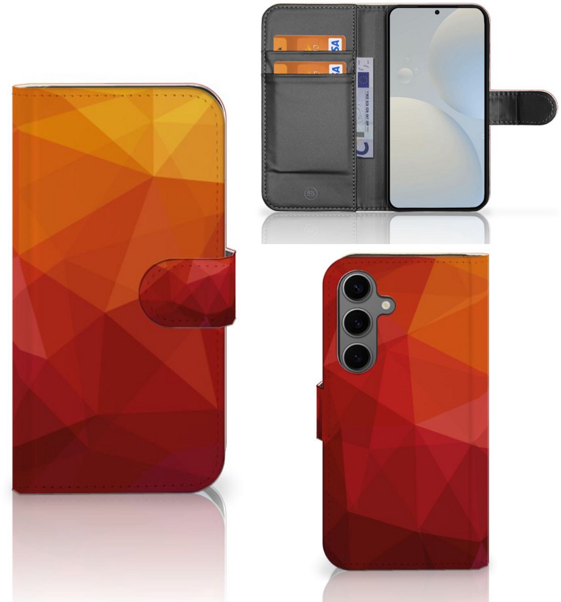 Book Case voor Samsung Galaxy S25 Polygon Red