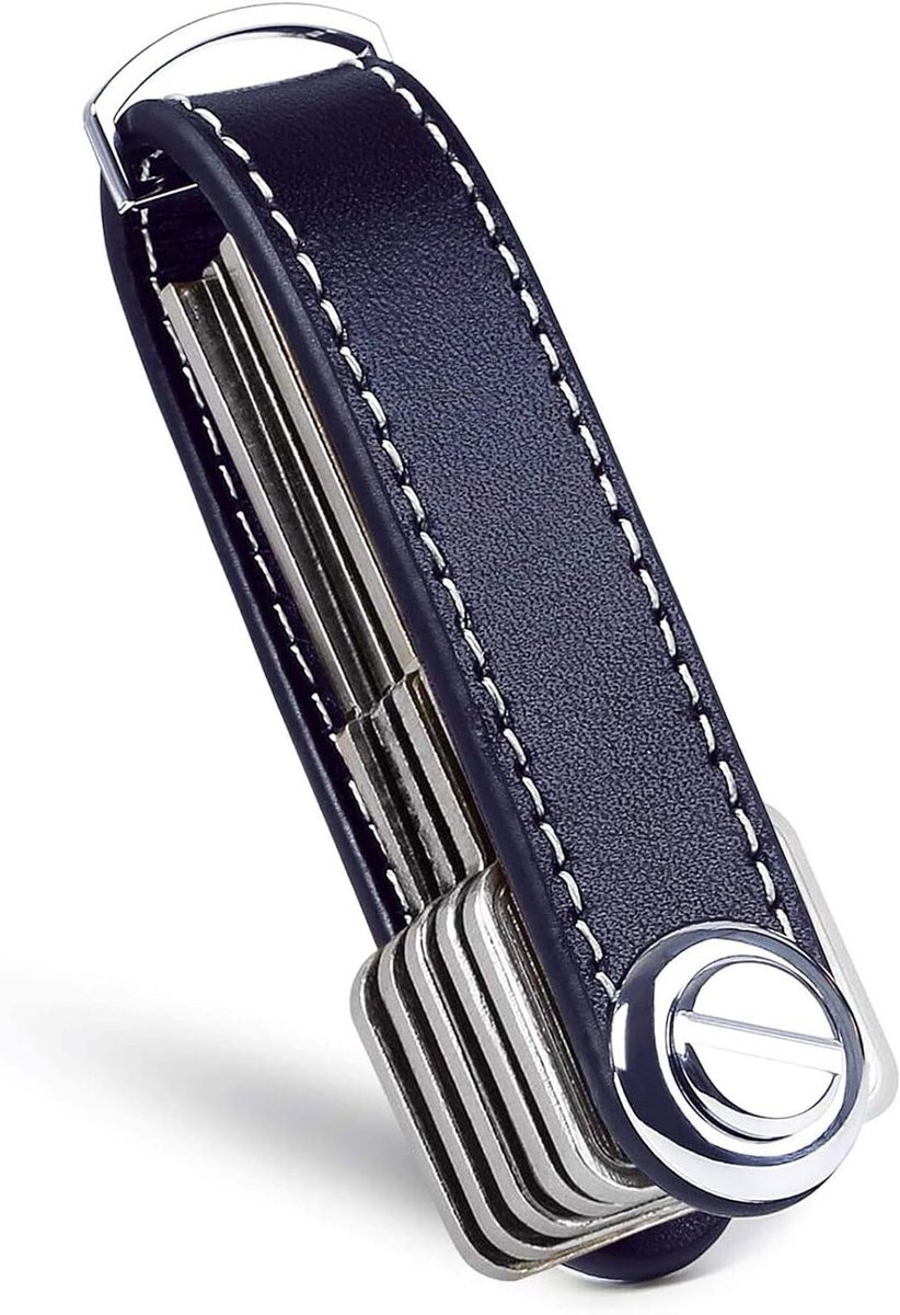 Stijlvolle leren sleutelhanger met praktische geschenkdoos voor 7-9 sleutels en accessoires