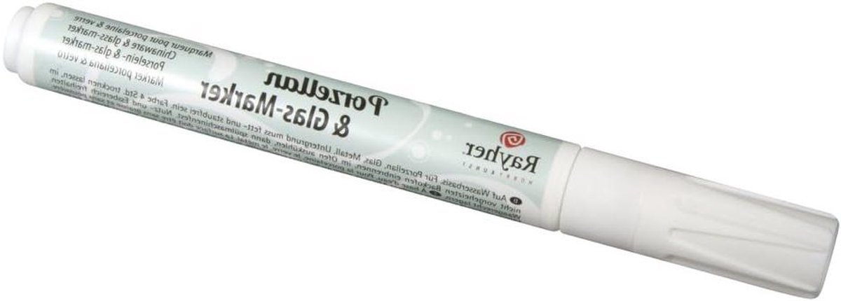 Porseleinen Glazen Marker - Keramiek Stift - Decoreren Keramiek - Fijne Punt - 1-2 mm - Wit