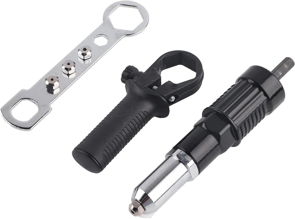 Elektrische Riettool Set met Rvs Rietpistool, Comfortabele Handgreep en Accessoires voor Precisiewerk