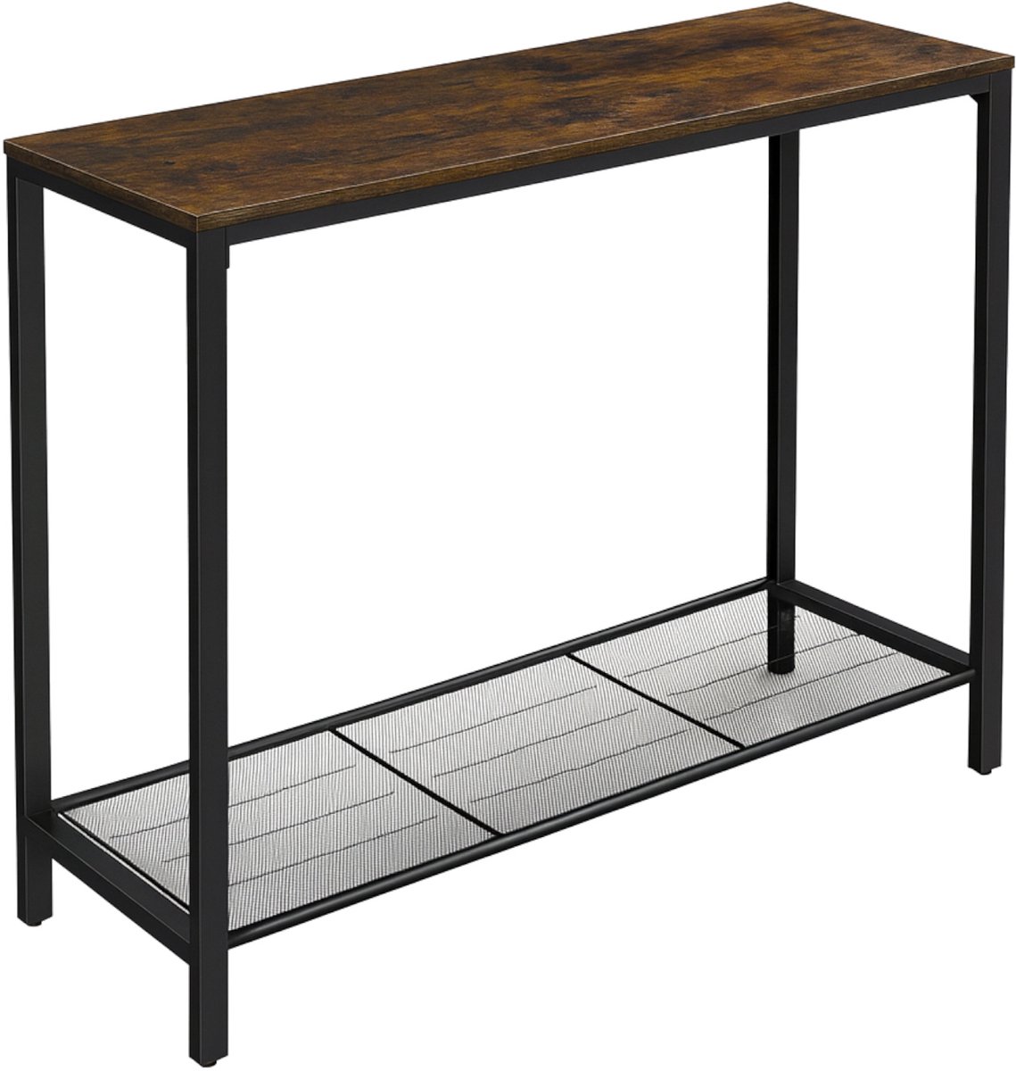 BEGRYF - Consoletafel - rustiek bruin - zwart frame - 100x35x80 cm