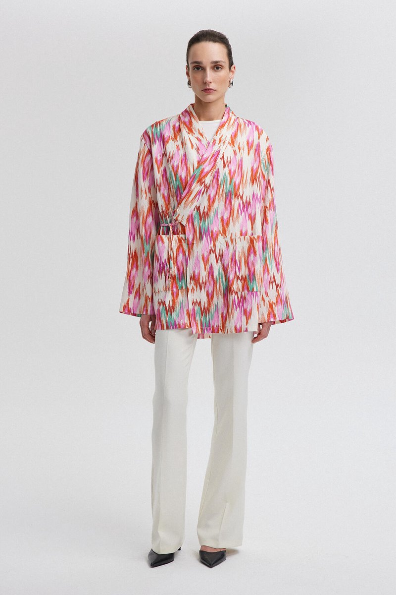 Touché Privé - Wikkelkimono met patroon - Roze - Dames