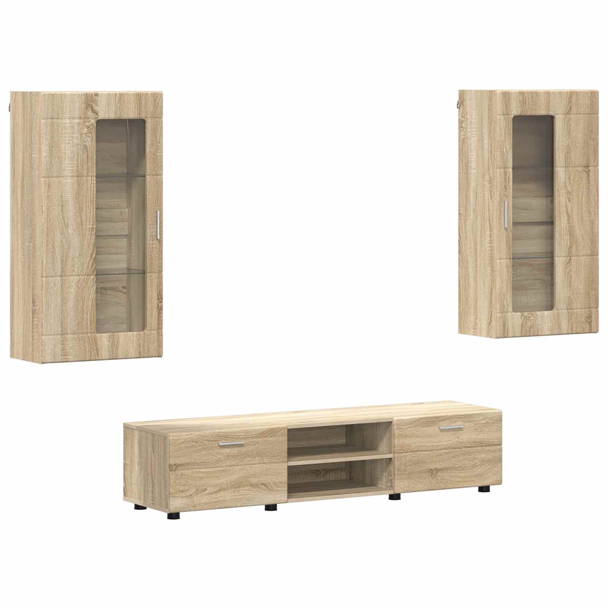 vidaXL Tv-meubelset - FLORIN - 3 - st - 150 - x - 39 - x - 30 - cm - Sonoma - Eiken