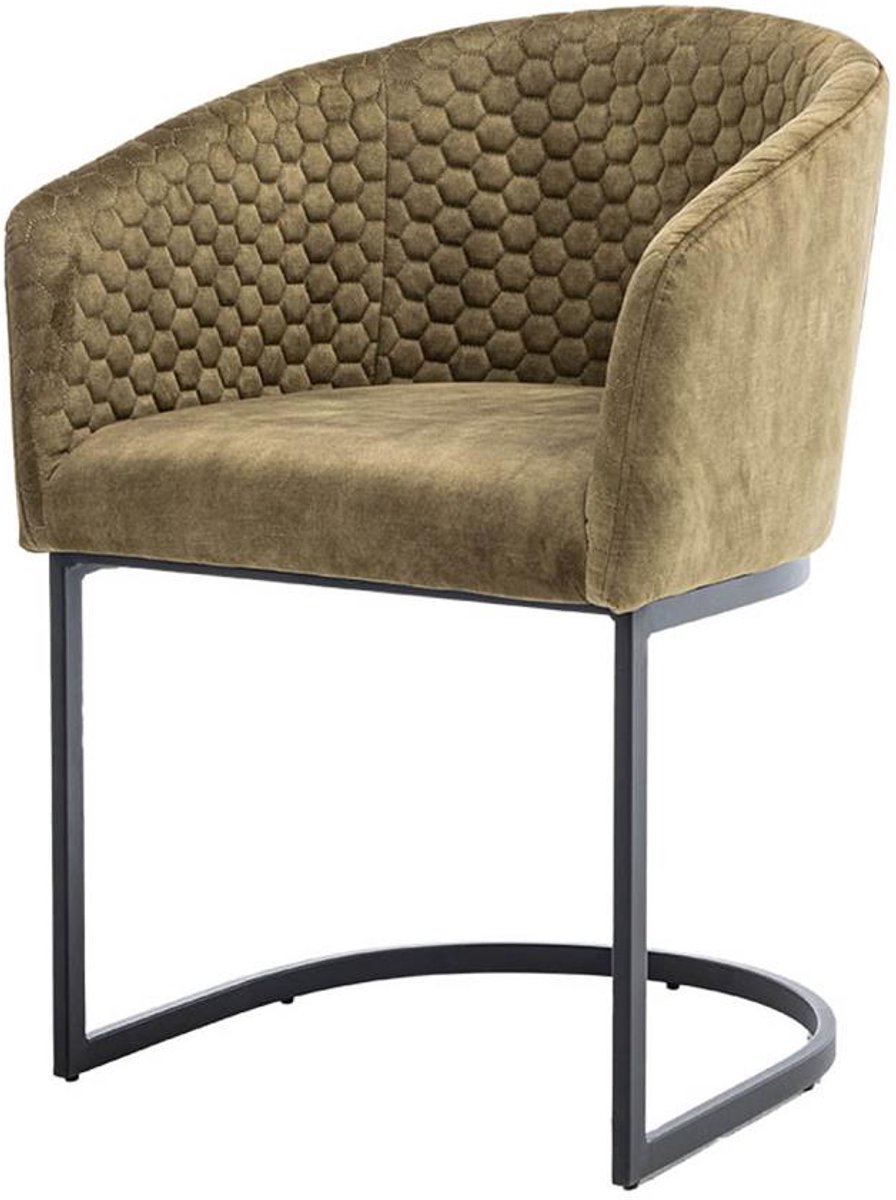 Tower Living Eetkamerstoel Pellaro - Groen Stof - 56x58x79cm
