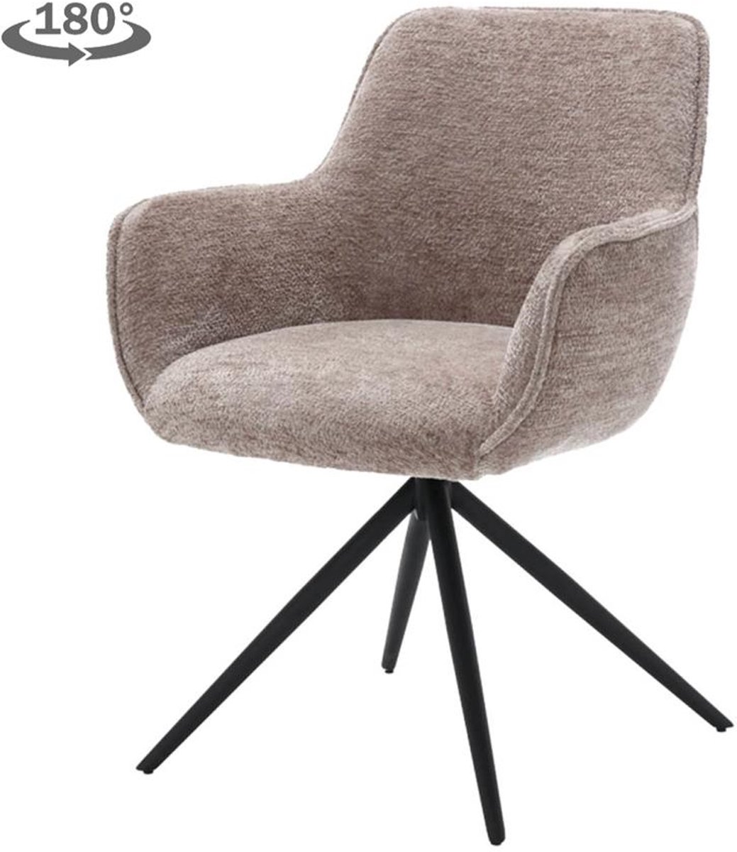 Tower Living Eetkamerstoel Fondo - Taupe Stof - 62x63x85cm