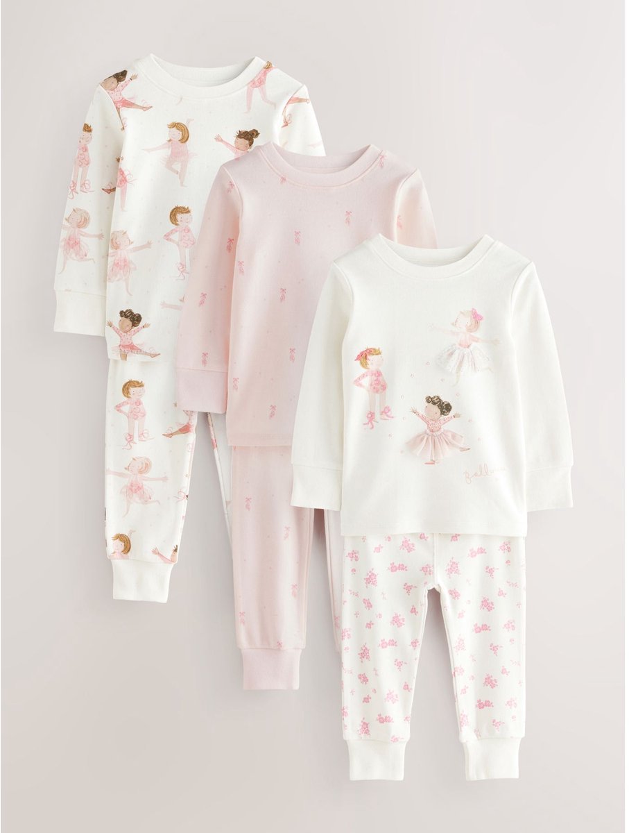 Next - Meisjes - Set van 3 behaaglijke pyjama's - Roze