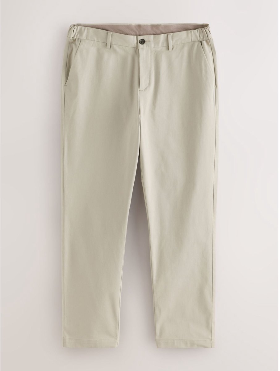 Next - Heren - N. Premium nette chino van een mix van katoen en TENCEL™-lyocell met comfortabele tailleband en aansluitende pasvorm - Naturel