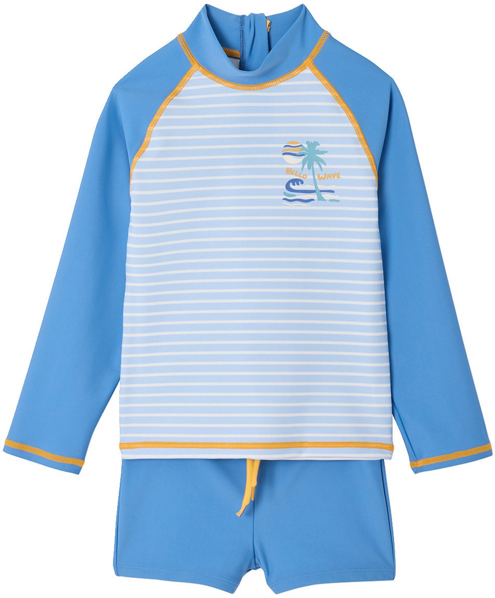 vertbaudet Set met lange mouwen en UV-werende short Azuurblauw