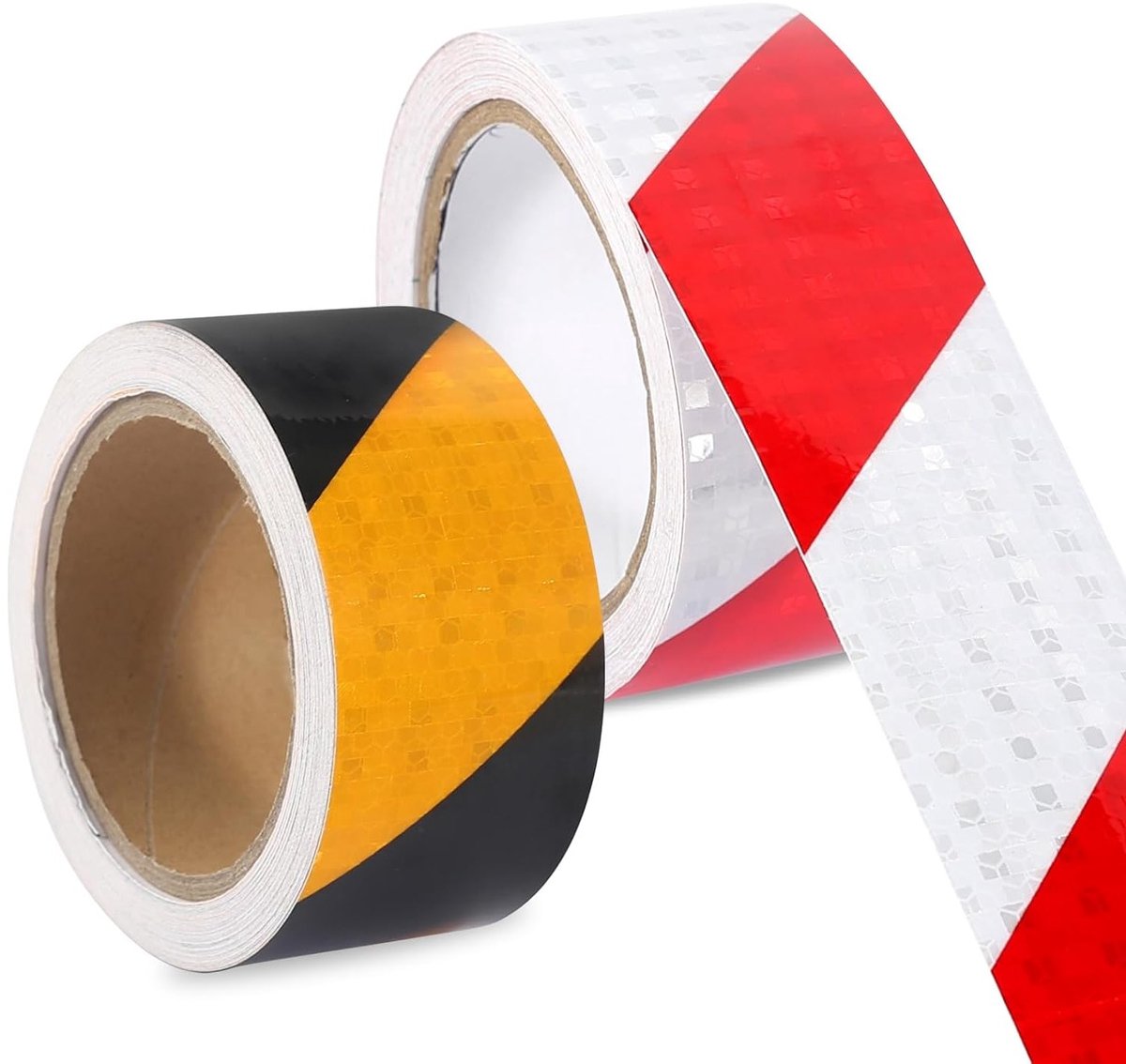 Reflecterende Zelfklevende Tape Geel Zwart en Rood Wit 20m x 5cm Waterdicht Veiligheidsmarkering voor Voertuigen en Trailers Buitengebruik