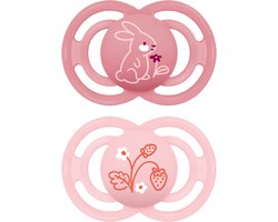 MAM Perfect Fopspeen 16+ Maanden - Siliconen - Roze - 2 - Orthodontisch - 2 stuks