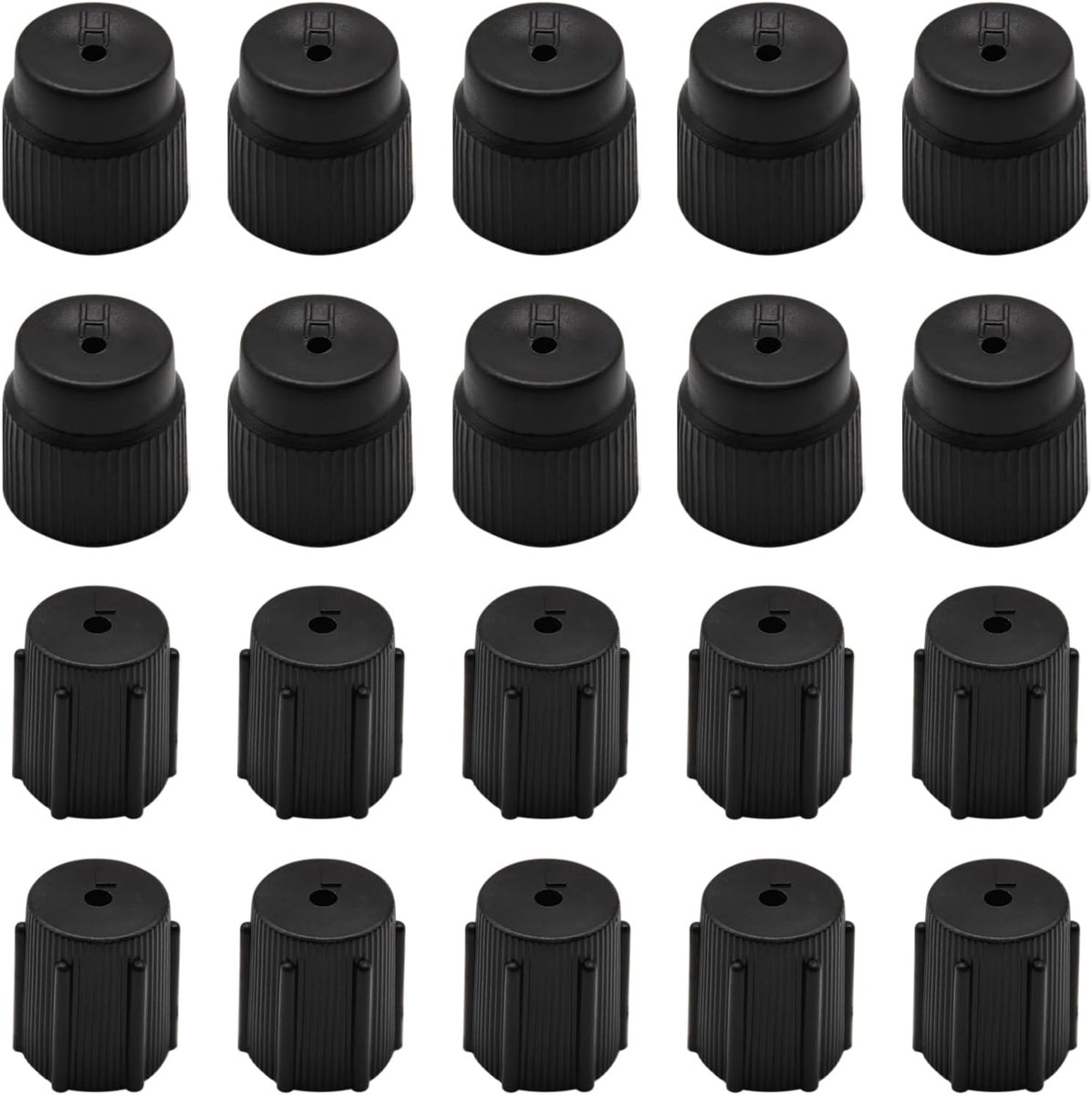 20 Stofkappen Geschikt voor ventielkernen van airconditioners - (13 mm/16 mm) - Zwart