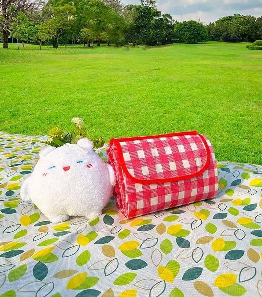 Picknickdeken - 200 x 300 cm - Stranddeken - Dubbelzijdig waterdicht - Opvouwbare kampeerdeken - Outdoor-deken - Machinewasbaar - Geschikt voor kamperen, in het park, in de tuin, op het strand en voor picknicks - Kruipdeken voor kinderen - Rood(1)