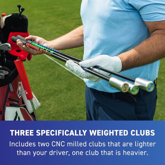 Golf Swing Trainer - Snelheidssysteem Golf - Club Snelheid Verhoging - Gebruikt door Tour Pros - 3 Gewogen Clubs van GOLF — afbeelding 2