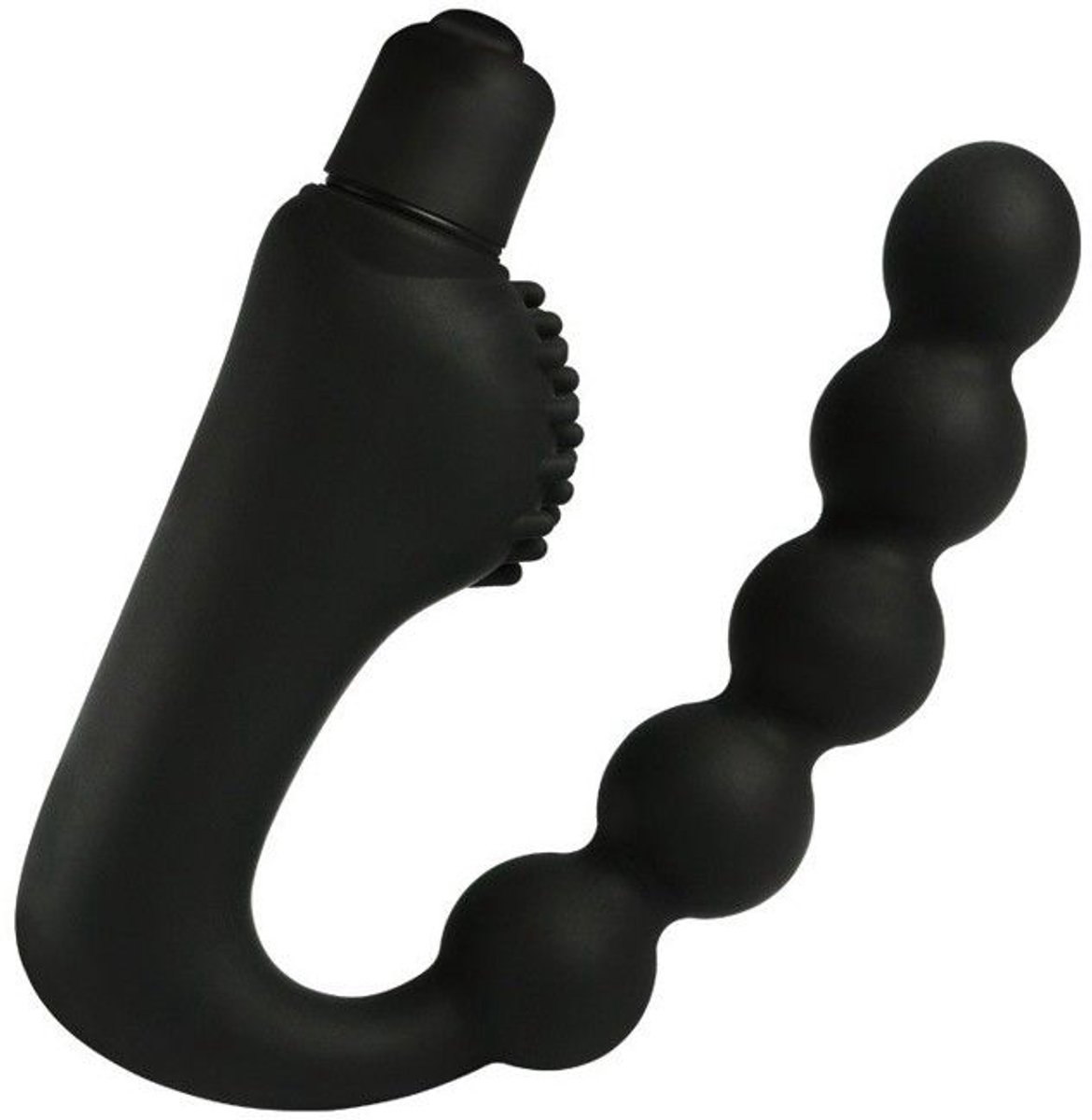 Vibrerende anaalplug met kralen, kan de prostaat en G-spot masseren, gemaakt van zachte siliconen, geschikt voor zowel mannen als vrouwen.