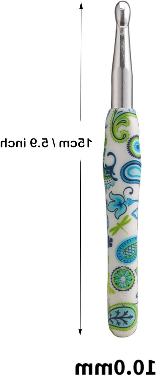 10mm Haaknaald voor Beginners, Ergonomische Rubber Grip, Lichtgewicht Metaal, Ideaal voor Artritis, Starter Haaknaalden, Creatief Haken met Comfort van Merkloos — afbeelding 3