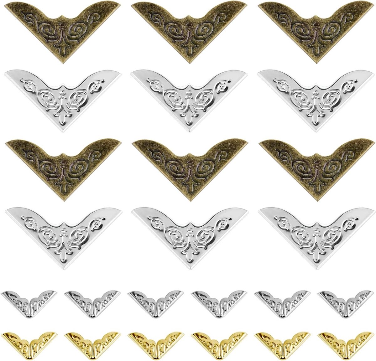 Metaal boekbeschermers 48 stuks vintage randafdekkers ijzeren hoekbeschermers decoratief voor scrapbooken en fotoalbums