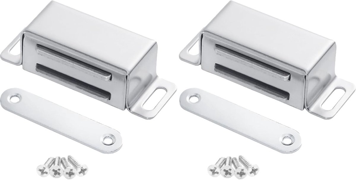2 x Magnetische Deursluiter 10kg voor Keukenkastjes en Laden - RVS Magneten voor Kastdeuren en Kasten Sluiting