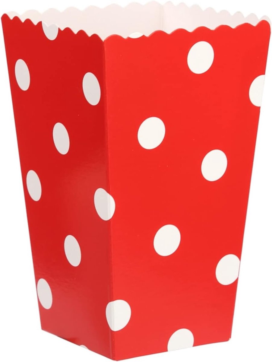26 Stuks Popcorn Dozen met Rode Strepen en Vlekken - Kleine Snoepzakjes van Papier voor Feesten, Bioscoop en Thuisbioscoop