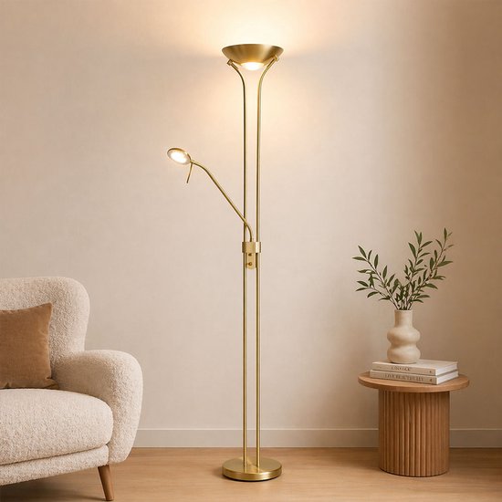 Lampadaire Milton & Oldbrook avec liseuse Brescia Or