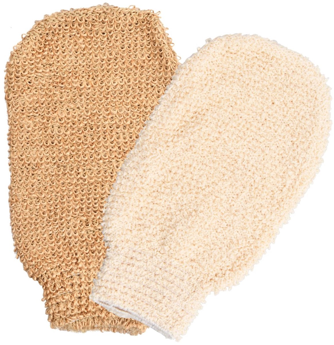 Seb3 - Peeling handschoenen - Exfoliërende massagehandschoenen - Geschikt voor elke hand - Apricot en khaki - Hammam ervaring - Luxe verzorging